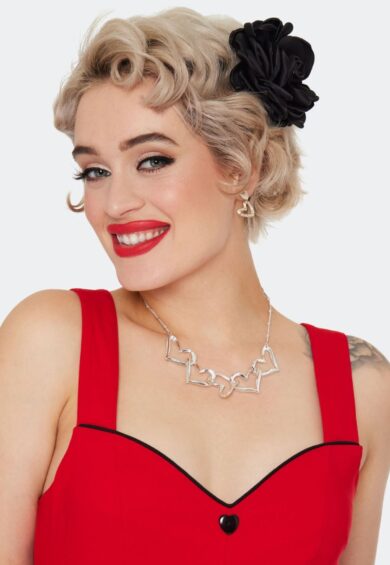 Black Rose Flower Hairpin Brooch – Jewellery | Kitty Darling