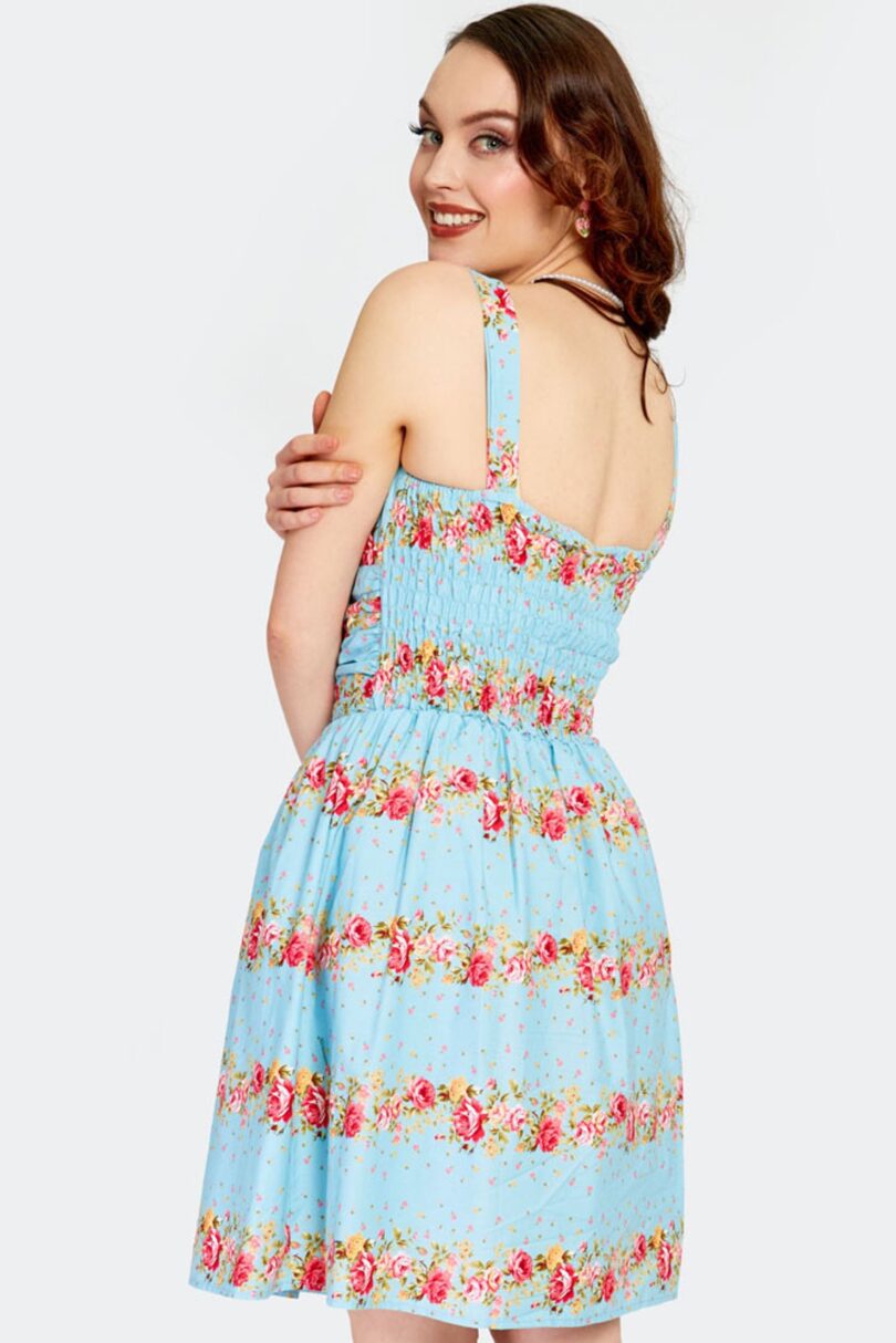 Blue Floral Flare Dress  Shop now at Kitty Darling
