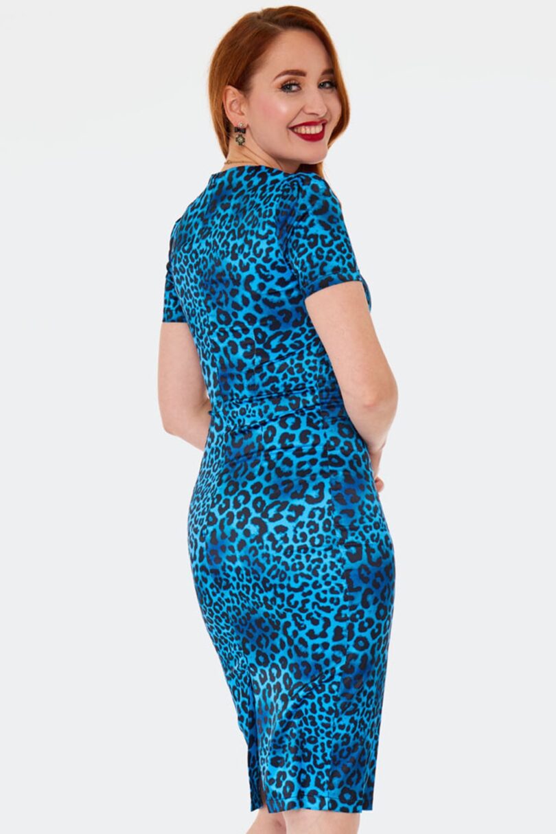 Blue Leopard Fit Dress  Shop now at Kitty Darling