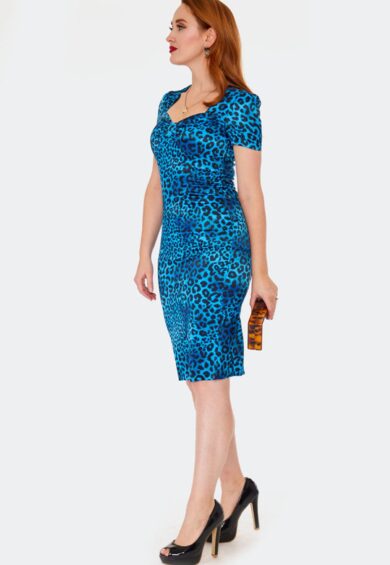 Blue Leopard Fit Dress – Dresses | Kitty Darling