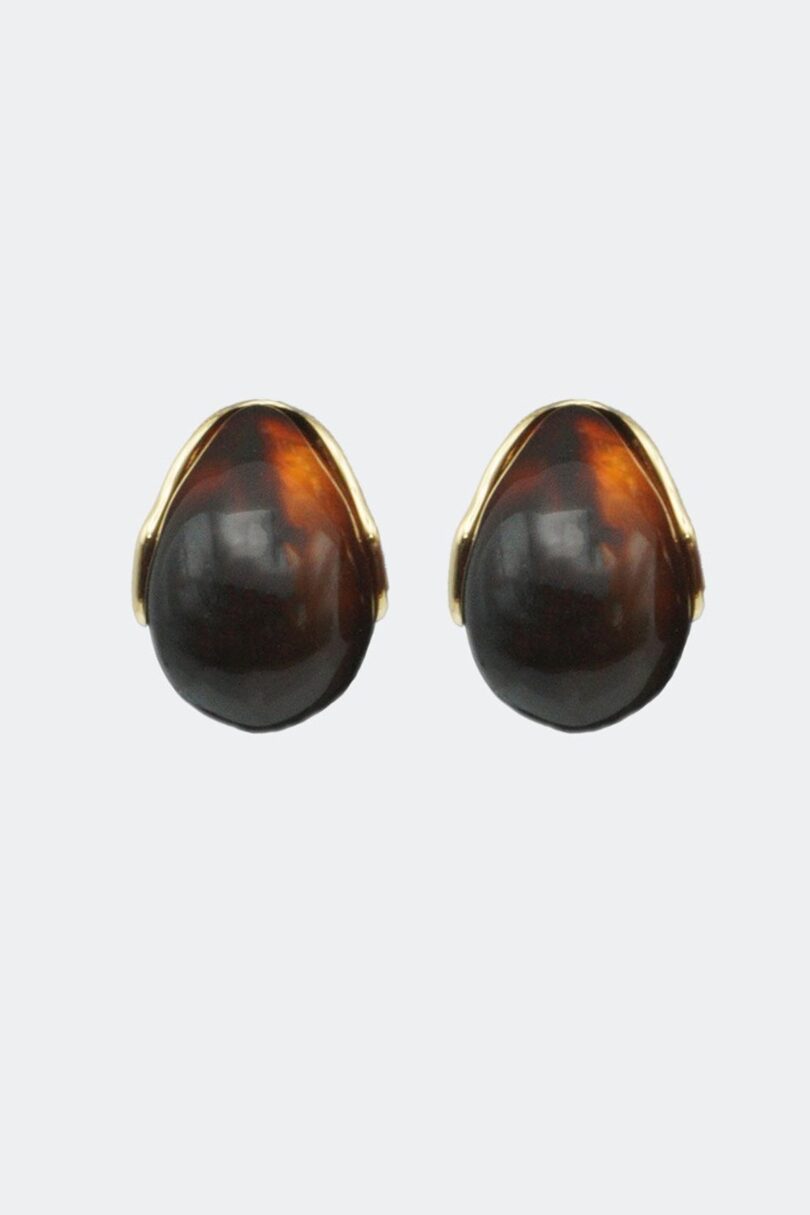 Brown Resin Teardrop Earrings  Shop now at Kitty Darling