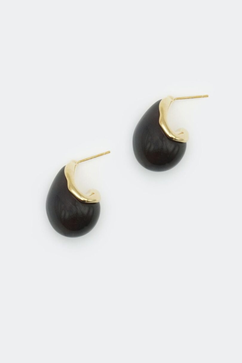 Brown Resin Teardrop Earrings  Shop now at Kitty Darling