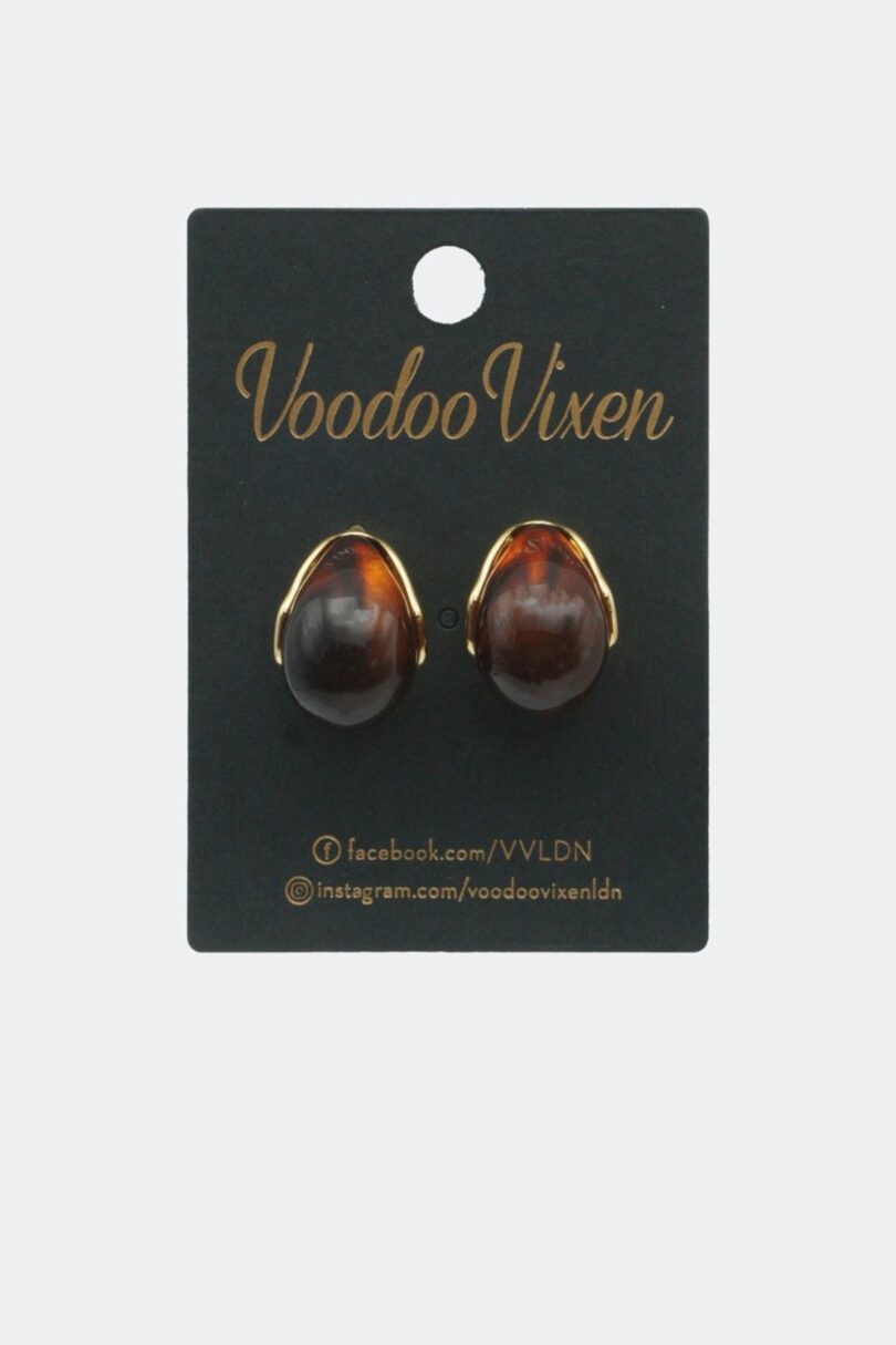 Brown Resin Teardrop Earrings  Shop now at Kitty Darling