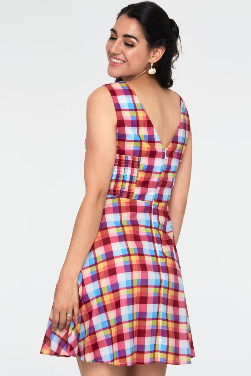 Checked Sleeveless Flare Dress  Shop now at Kitty Darling