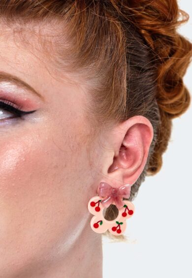 Cherry Flower Retro Earrings – Jewellery | Kitty Darling