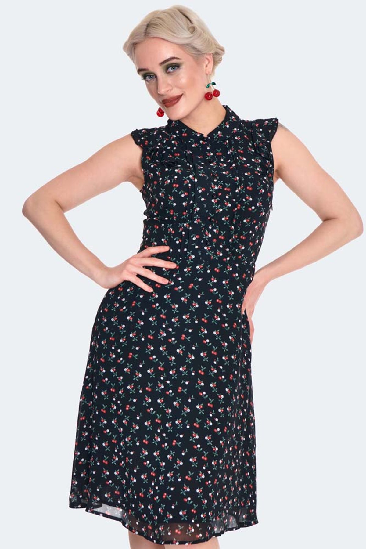 Cherry Tea Flare Dress Cherry Tea Flare Dress Shop now at Kitty Darling