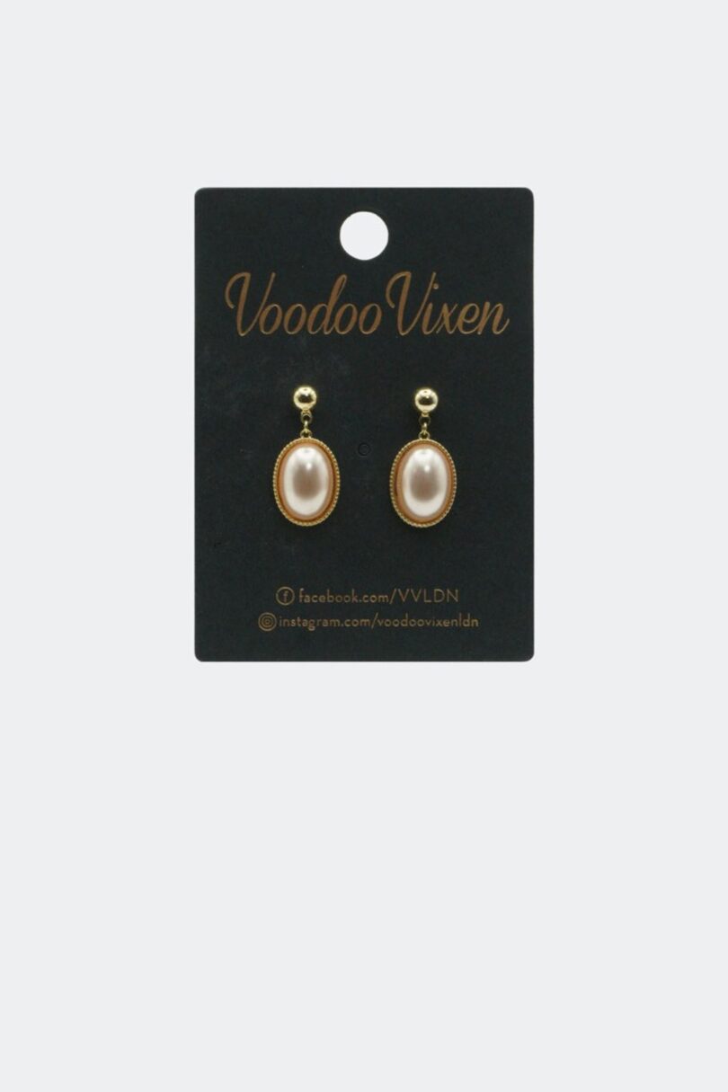 Classic Oval Pearl Drop Earrings  Shop now at Kitty Darling