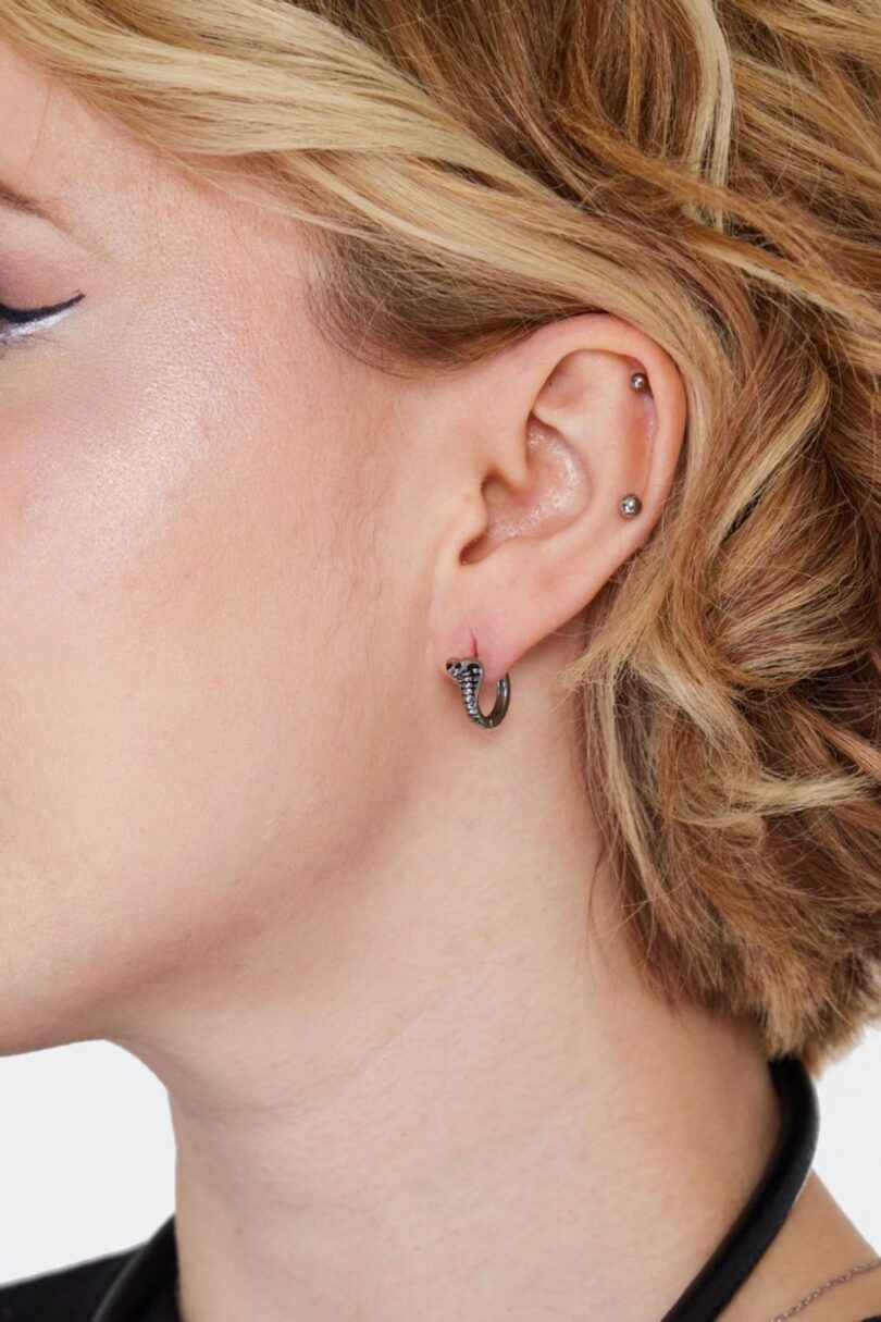 Cobra Snake Huggie Hoop Earrings  Shop now at Kitty Darling