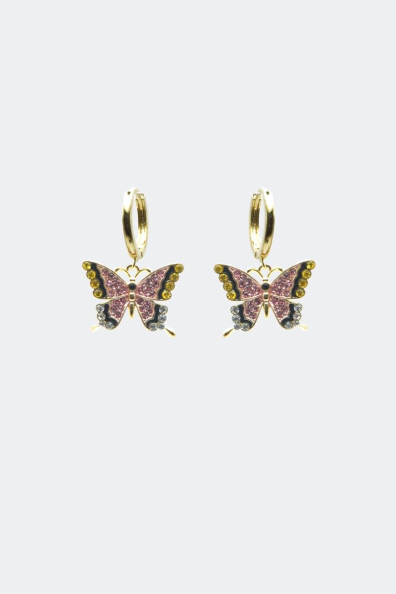 Colourful Diamante Butterfly Earrings  Shop now at Kitty Darling