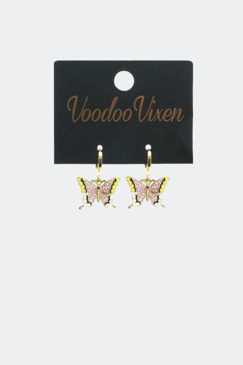 Colourful Diamante Butterfly Earrings  Shop now at Kitty Darling