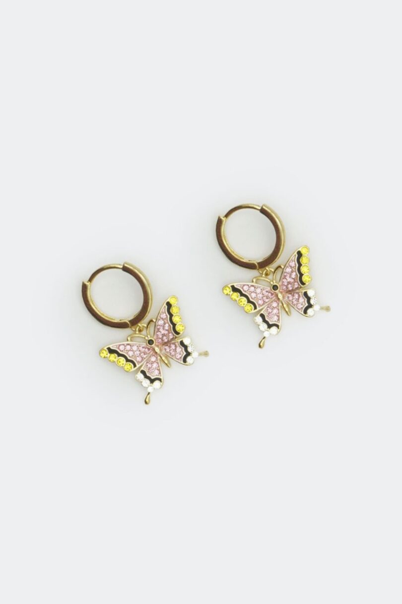 Colourful Diamante Butterfly Earrings  Shop now at Kitty Darling