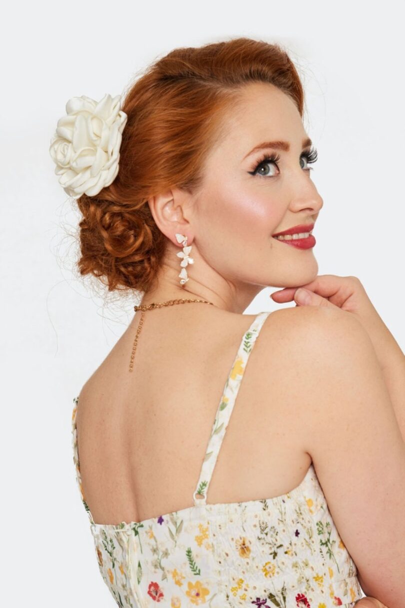 Cream Rose Flower Hairpin Brooch  Shop now at Kitty Darling