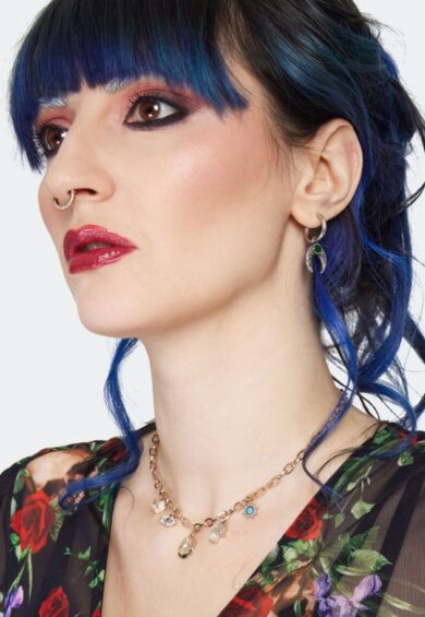 Crescent Moon Gemstone Earrings – Jewellery | Kitty Darling