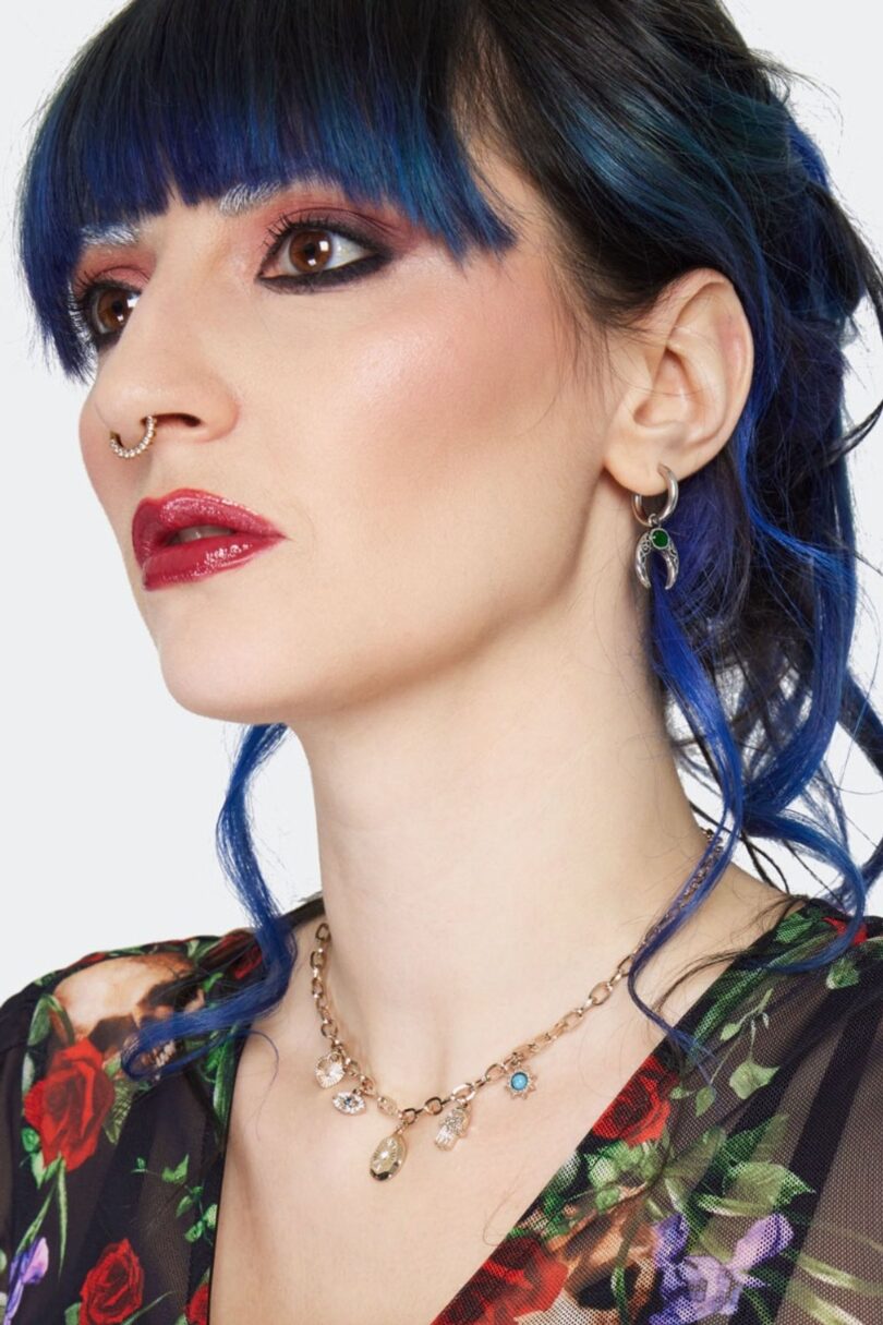 Crescent Moon Gemstone Earrings  Shop now at Kitty Darling