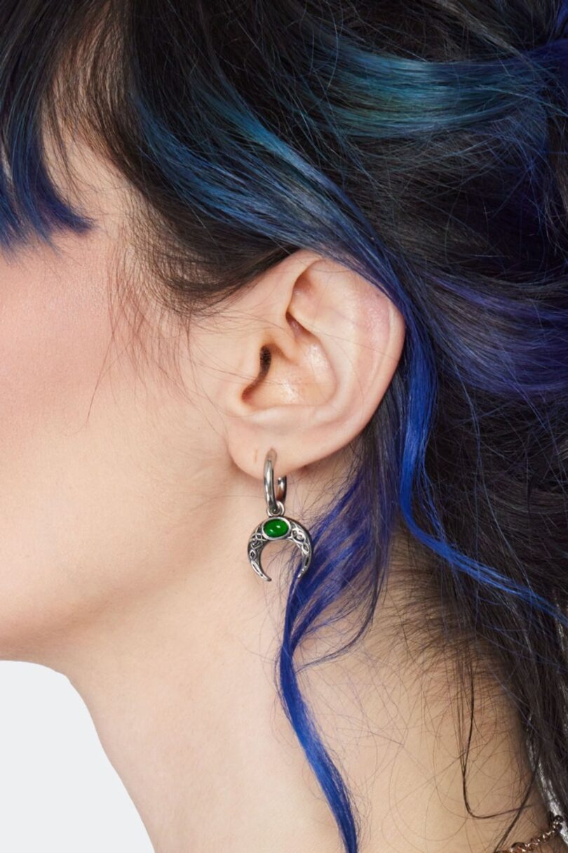Crescent Moon Gemstone Earrings  Shop now at Kitty Darling