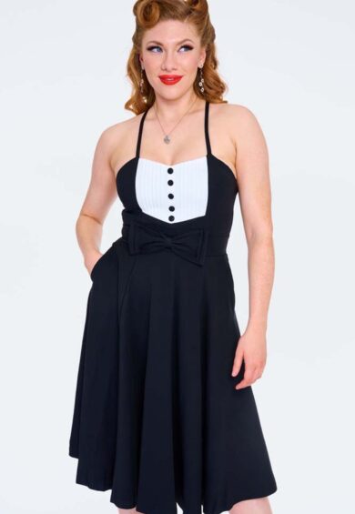 Curve Contrast Strappy Flare Dress – Dresses | Kitty Darling