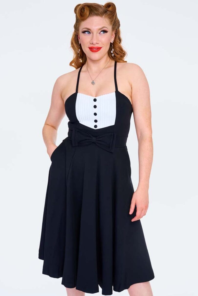 Curve Contrast Strappy Flare Dress  Shop now at Kitty Darling