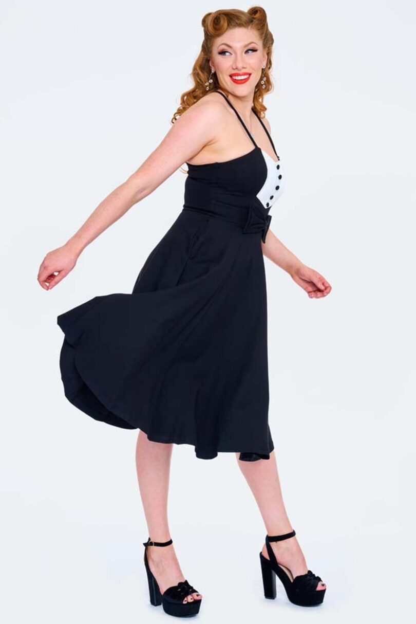 Curve Contrast Strappy Flare Dress  Shop now at Kitty Darling