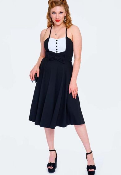 Curve Contrast Strappy Flare Dress – Dresses | Kitty Darling