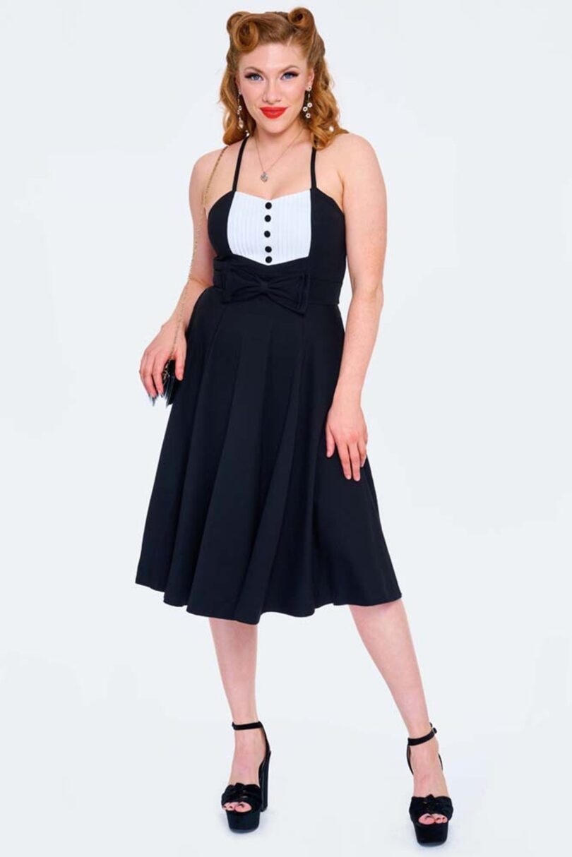 Curve Contrast Strappy Flare Dress  Shop now at Kitty Darling