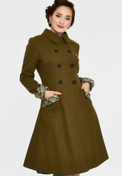 Curve Susie Coat With Button Up Plaid Constrast – Coats & Jackets | Kitty Darling