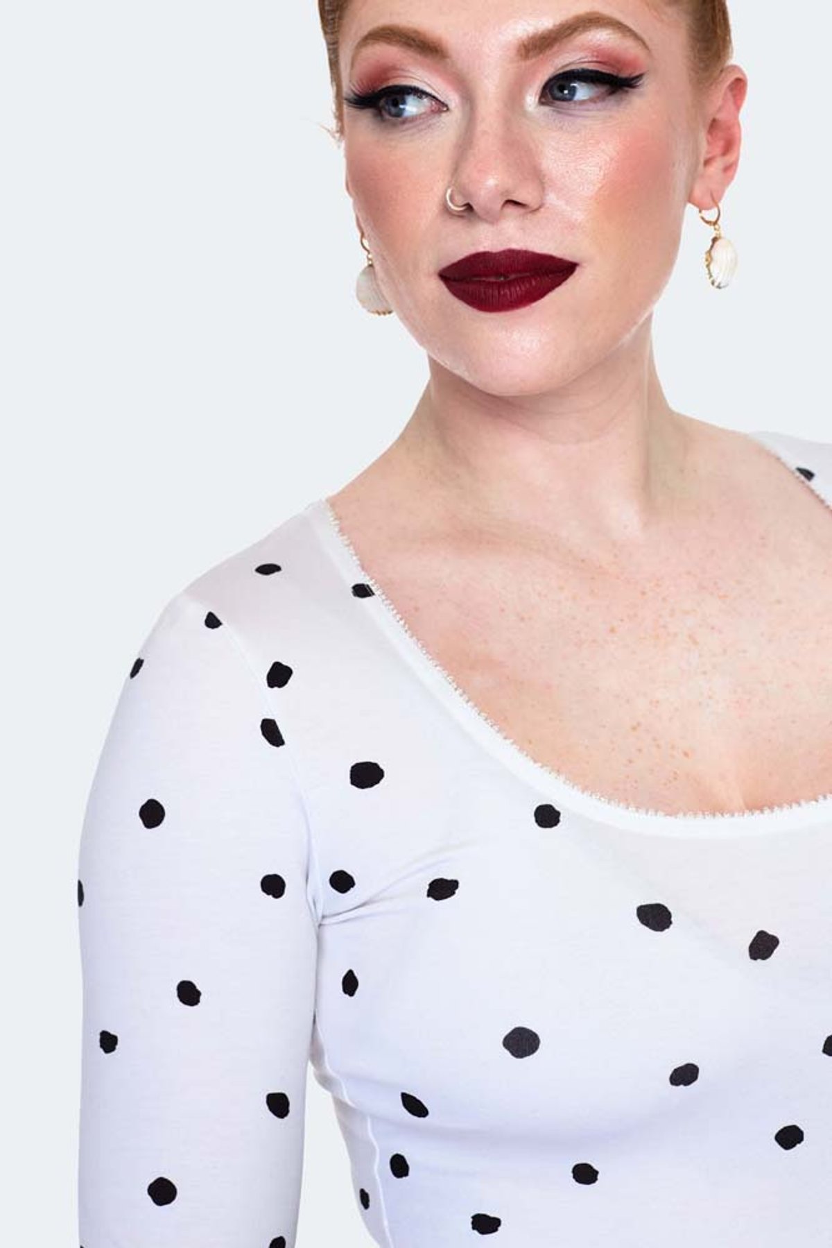 Curve White Polka Dot Top Curve White Polka Dot Top Shop now at Kitty Darling
