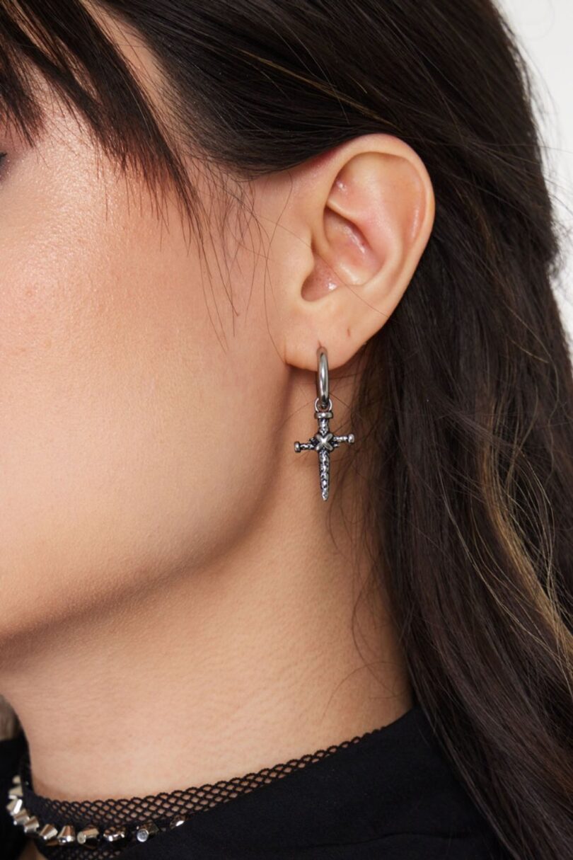Dagger With Cross Drop Earrings  Shop now at Kitty Darling