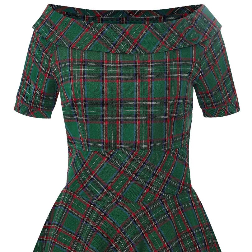 Darlene Green Check Swing Dress  Shop now at Kitty Darling