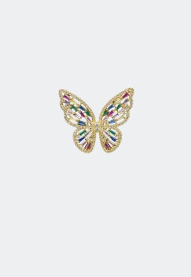 Diamante And Crystal Multi Color Butterfly Brooch – Jewellery | Kitty Darling