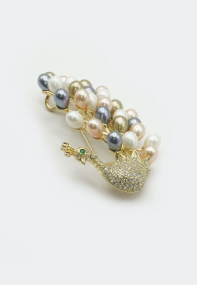 Diamante And Pearl Swan Brooch – Jewellery | Kitty Darling
