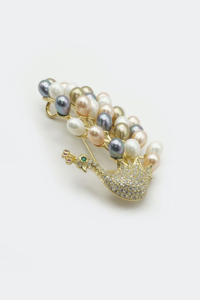 Diamante And Pearl Swan Brooch  Shop now at Kitty Darling