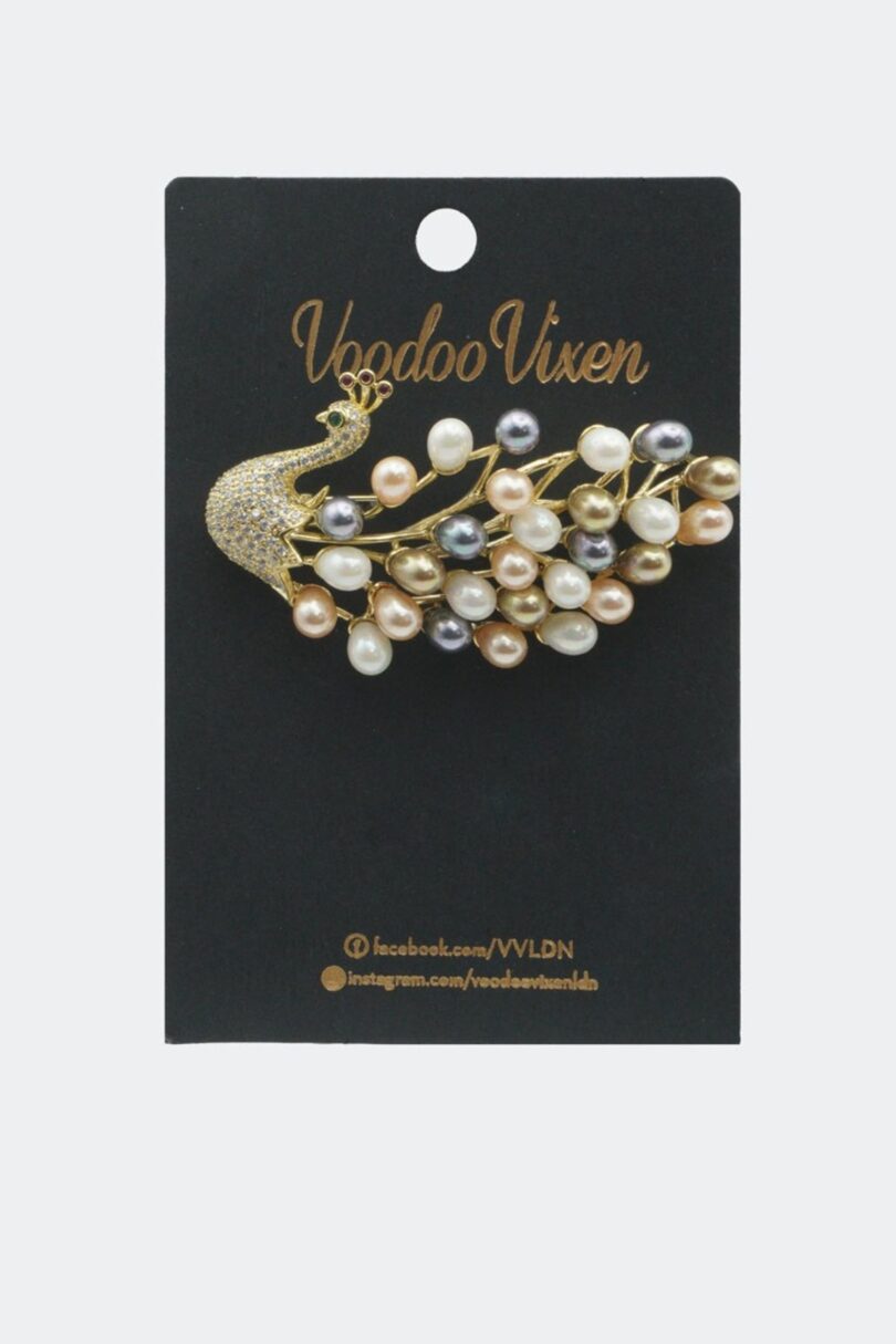 Diamante And Pearl Swan Brooch  Shop now at Kitty Darling