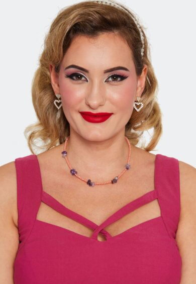 Diamante Heart Drop Earrings – Jewellery | Kitty Darling