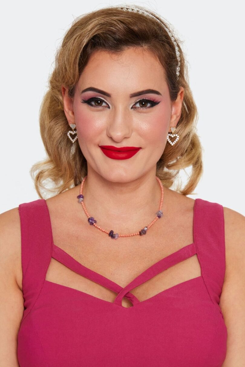 Diamante Heart Drop Earrings  Shop now at Kitty Darling