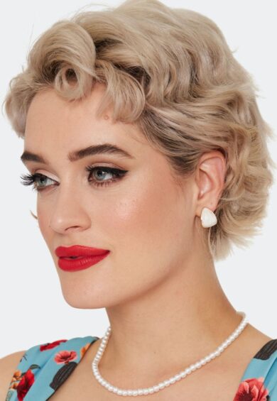 Domed White Teardrop Stud Earrings – Jewellery | Kitty Darling