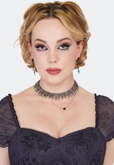 Double Cross Drop Earrings Black – Jewellery | Kitty Darling