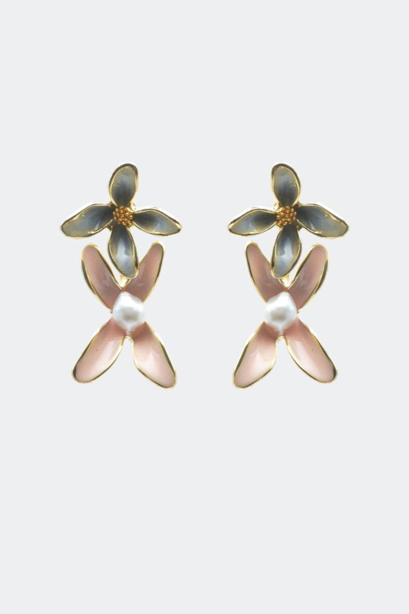 Double Flower Hoop Earrings  Shop now at Kitty Darling