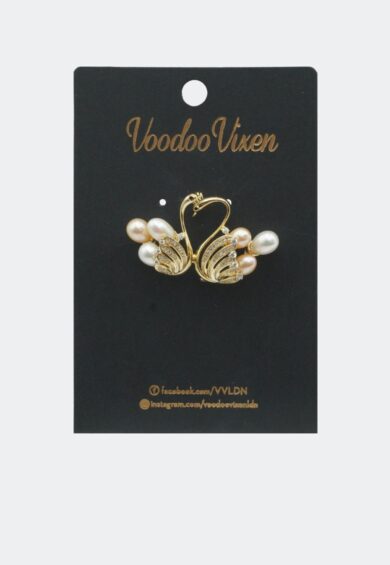 Double Swan Brooch With Pearls – Jewellery | Kitty Darling