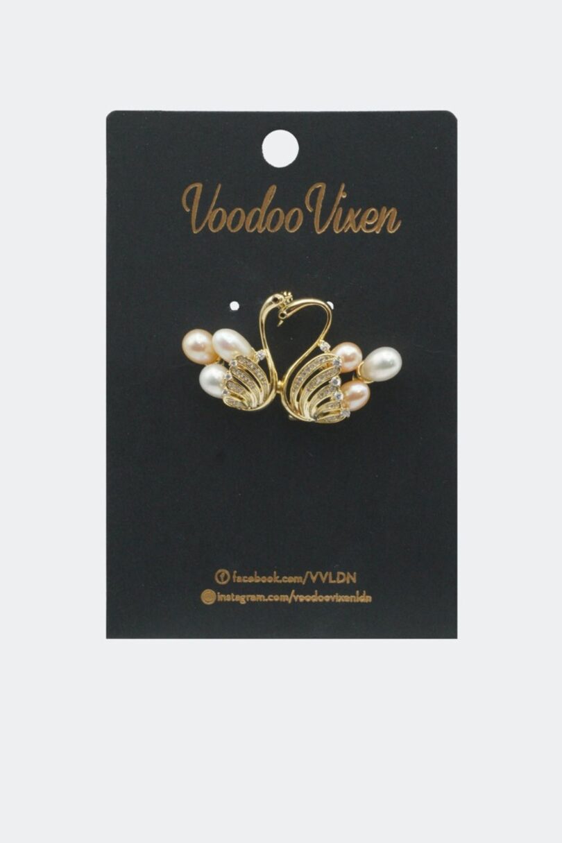 Double Swan Brooch With Pearls  Shop now at Kitty Darling