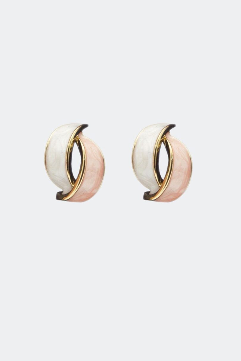 Enamel Coated Twist Earrings Pink  Shop now at Kitty Darling