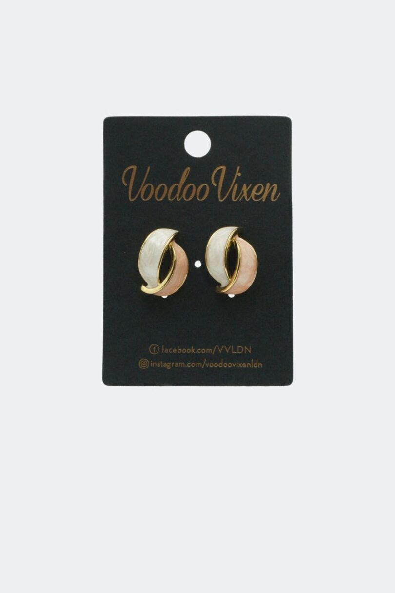 Enamel Coated Twist Earrings Pink  Shop now at Kitty Darling