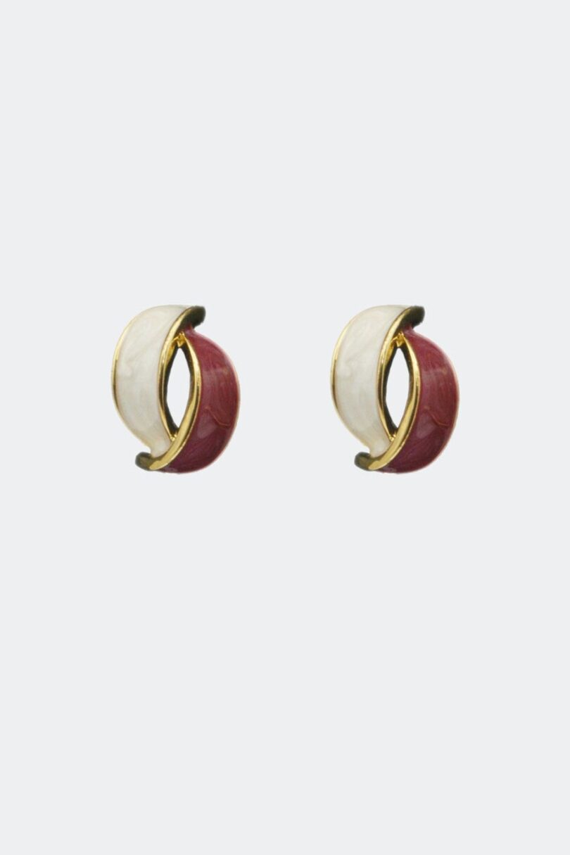 Enamel Coated Twist Earrings Red  Shop now at Kitty Darling