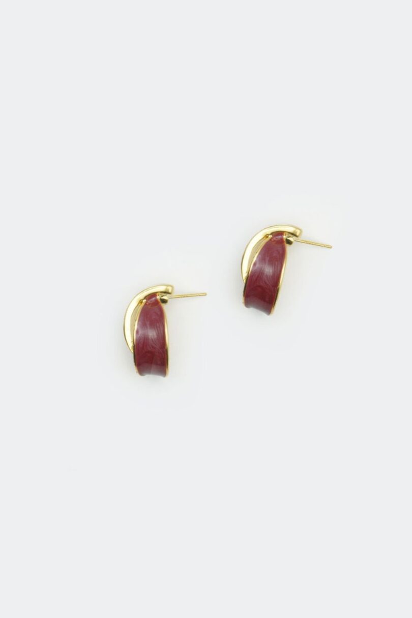 Enamel Coated Twist Earrings Red  Shop now at Kitty Darling