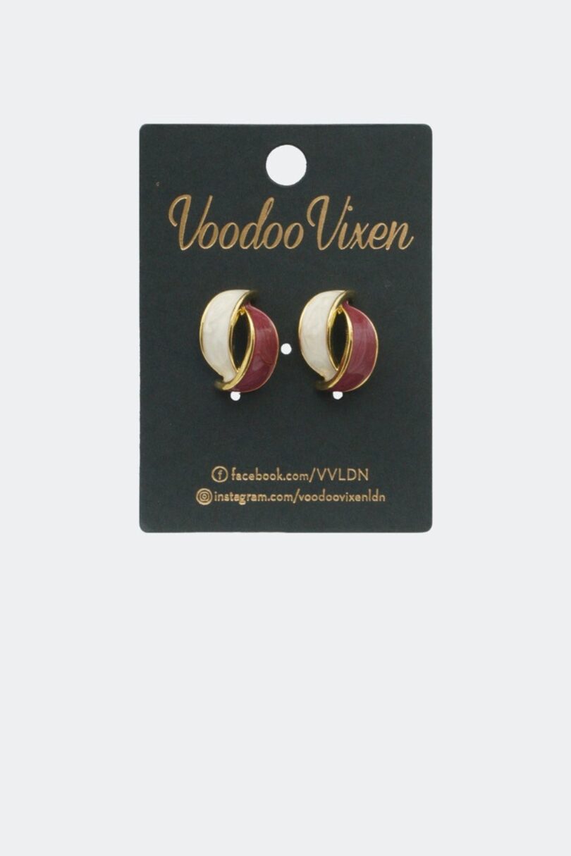 Enamel Coated Twist Earrings Red  Shop now at Kitty Darling