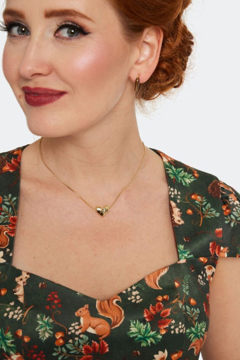 Engraved Gold Heart Pendant Necklace  Shop now at Kitty Darling