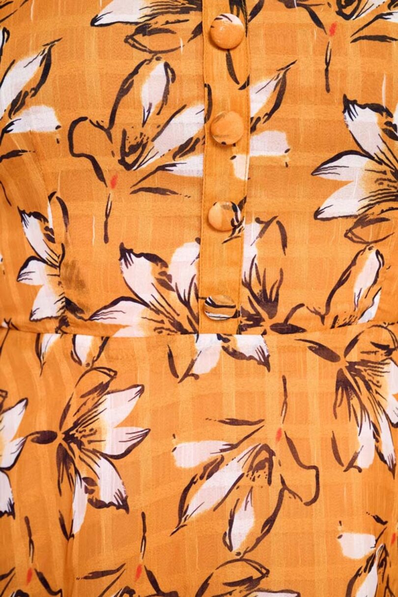 Floral Orange Flare Dress  Shop now at Kitty Darling