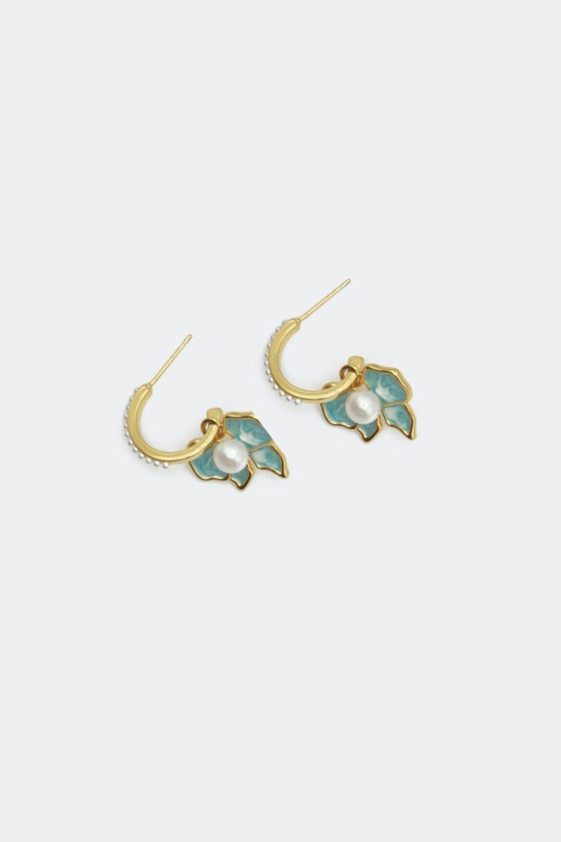 Flower Charm Hoop Earrings  Shop now at Kitty Darling