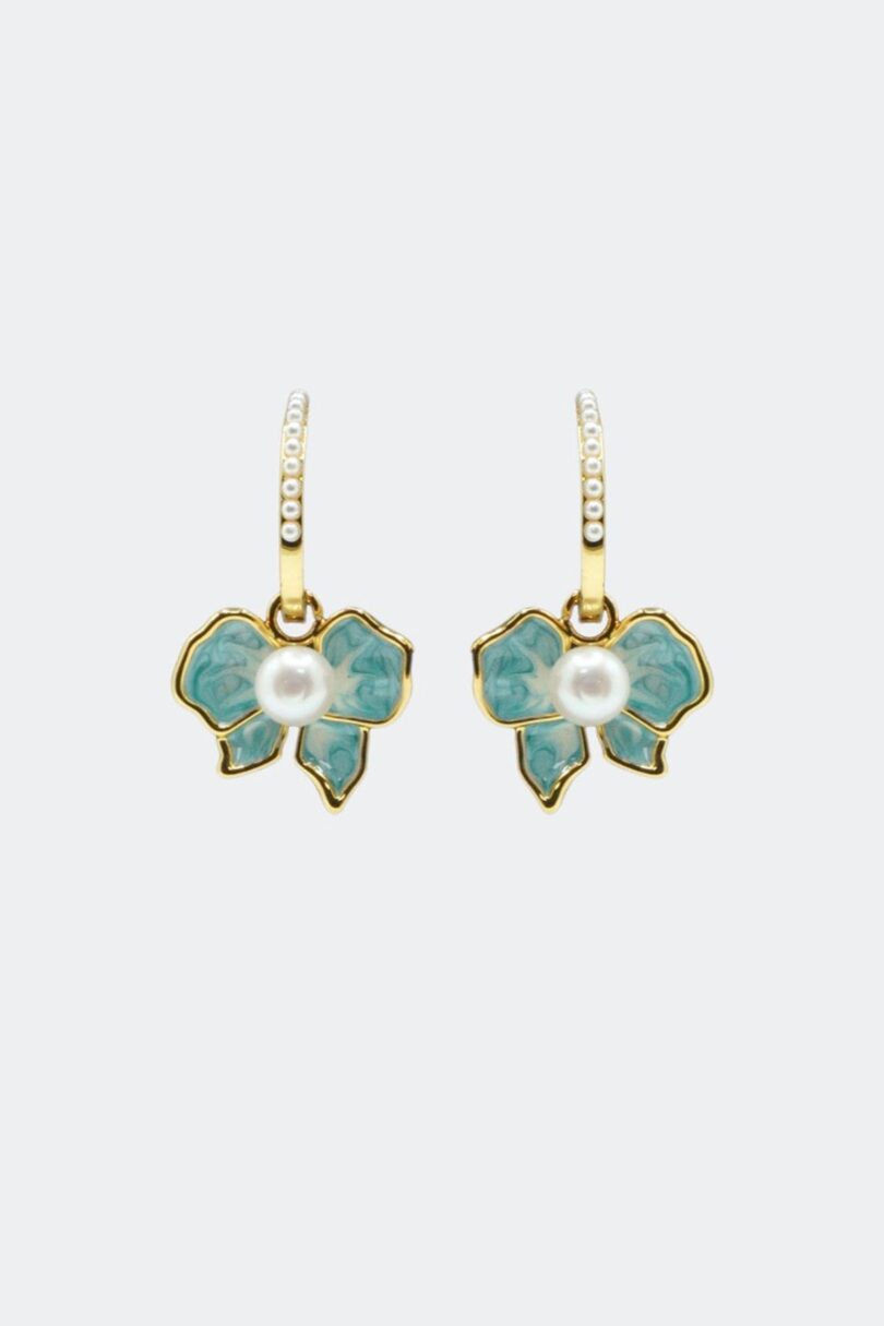 Flower Charm Hoop Earrings  Shop now at Kitty Darling