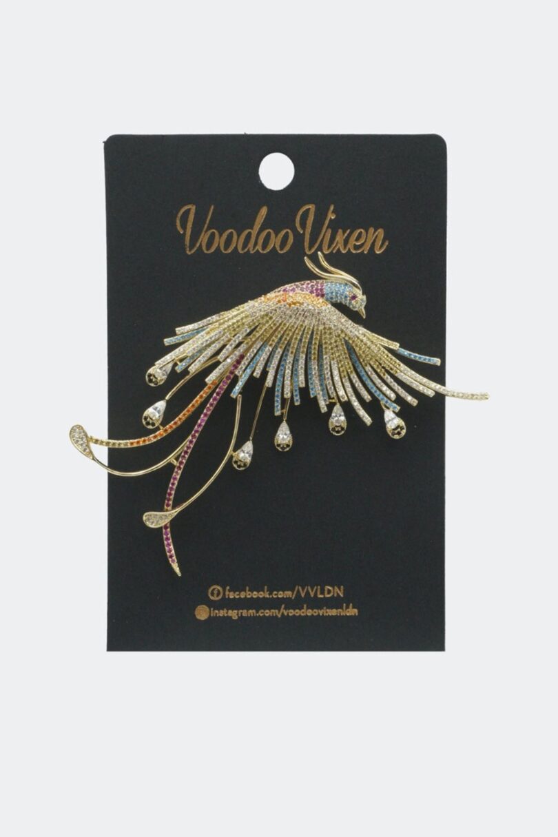 Flying Phoenix Diamante Bird Brooch  Shop now at Kitty Darling