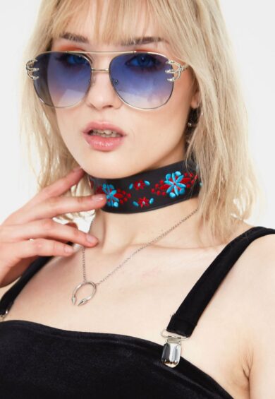 Folk PU Choker Black – Jewellery | Kitty Darling